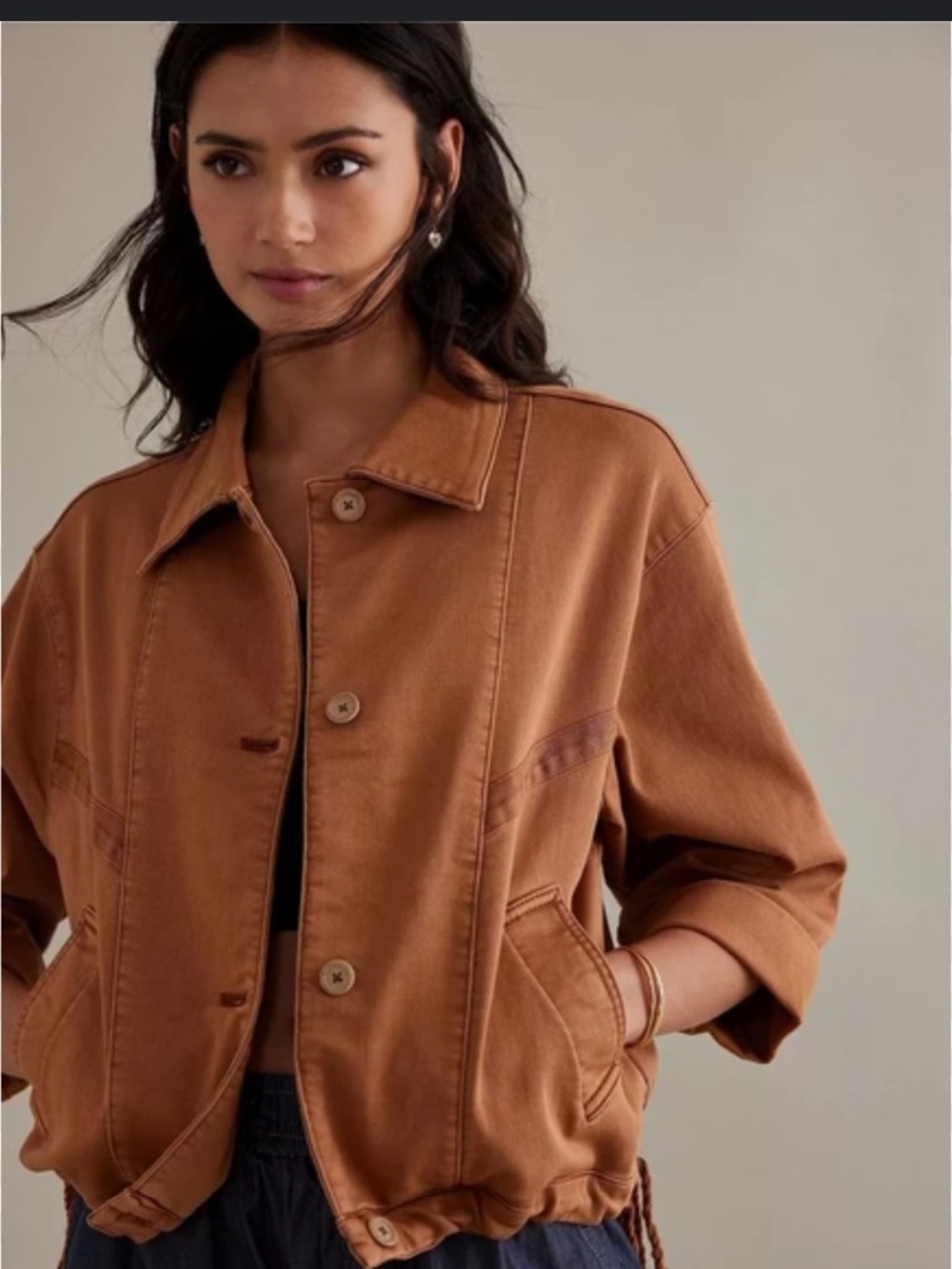 Pilcro Roll sleeve bomber jacket Med Nwot